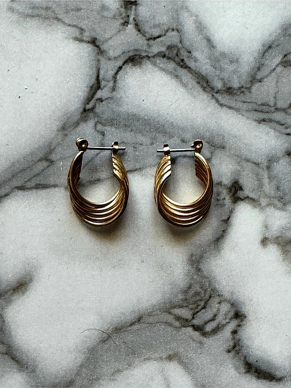 Gold Twist Hoop Earrings